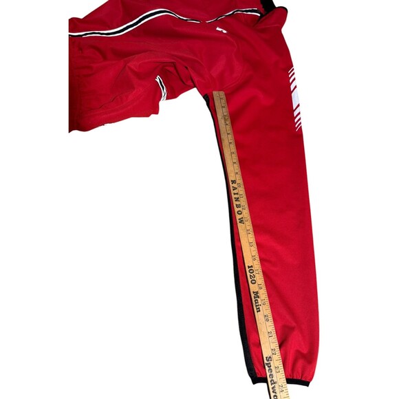 VINTAGE DESCENTE LONG SLEEVE CYCLING JACKET M RED Pockets Full Zip High Neck - Picture 5 of 12